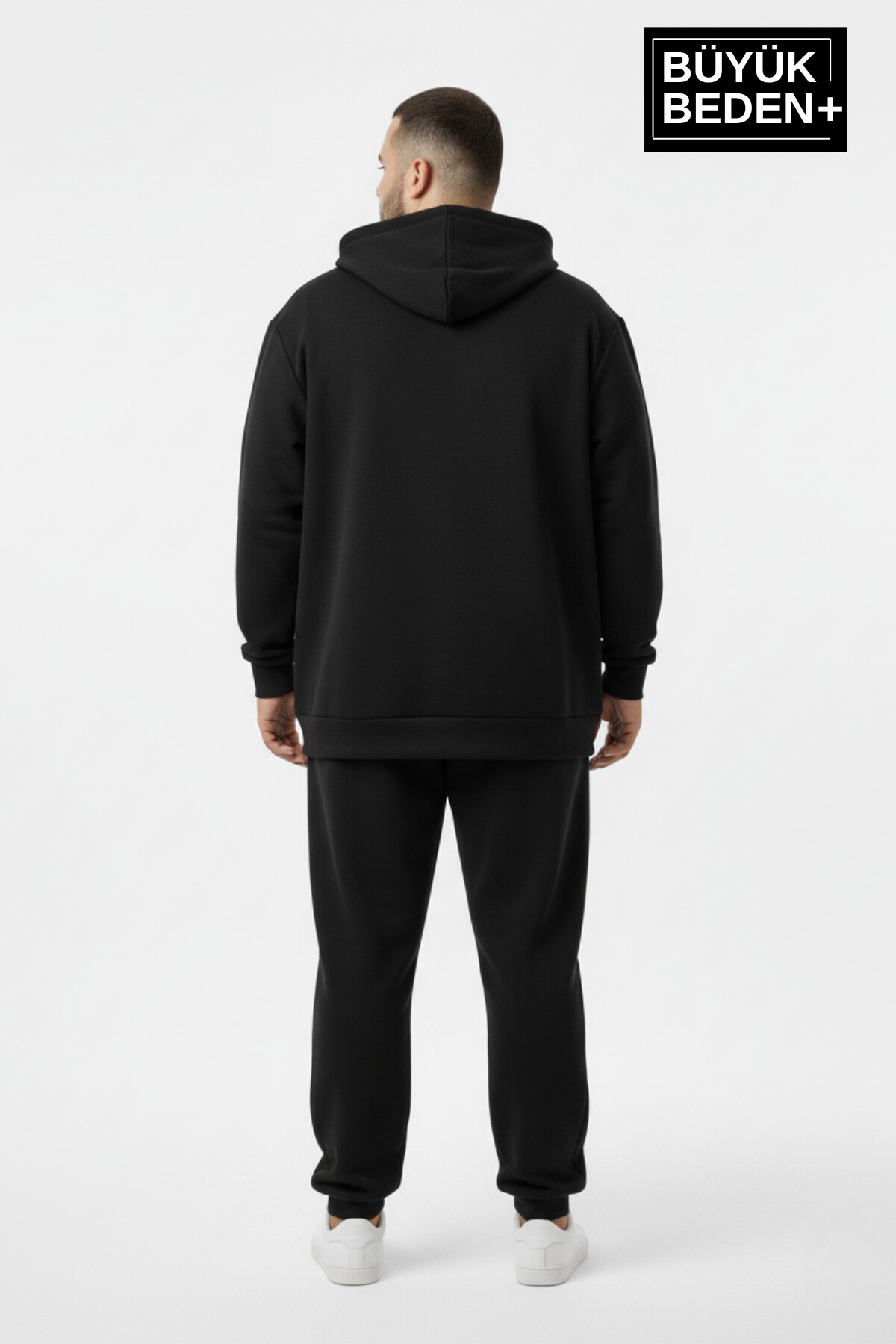 Erkek Büyük Beden Fermuarlı Kapüşonlu Unified Baskılı ince Sweatshirt Hırka SPR26BHR924