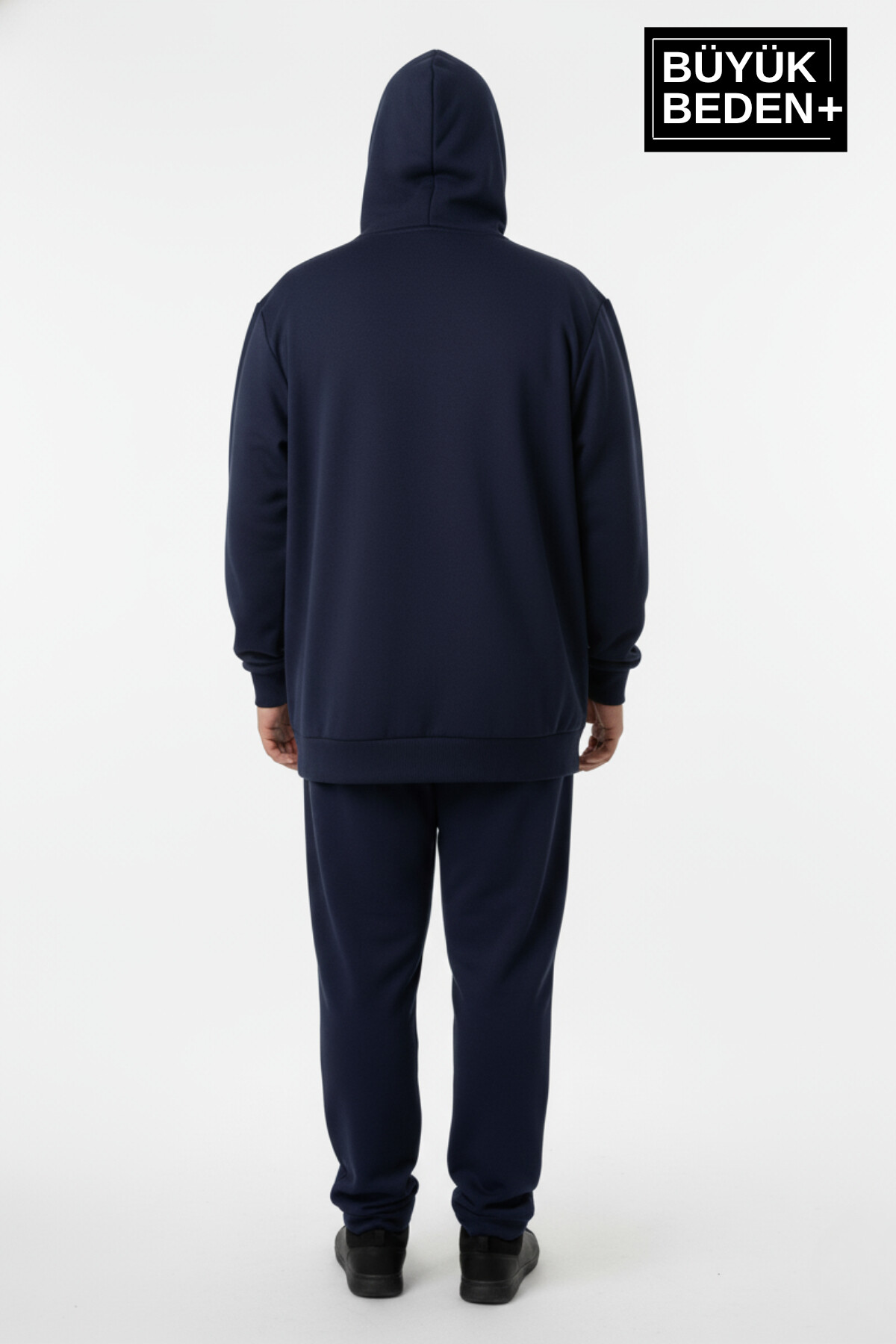 Erkek Büyük Beden Fermuarlı Kapüşonlu Unified Baskılı ince Sweatshirt Hırka SPR26BHR924