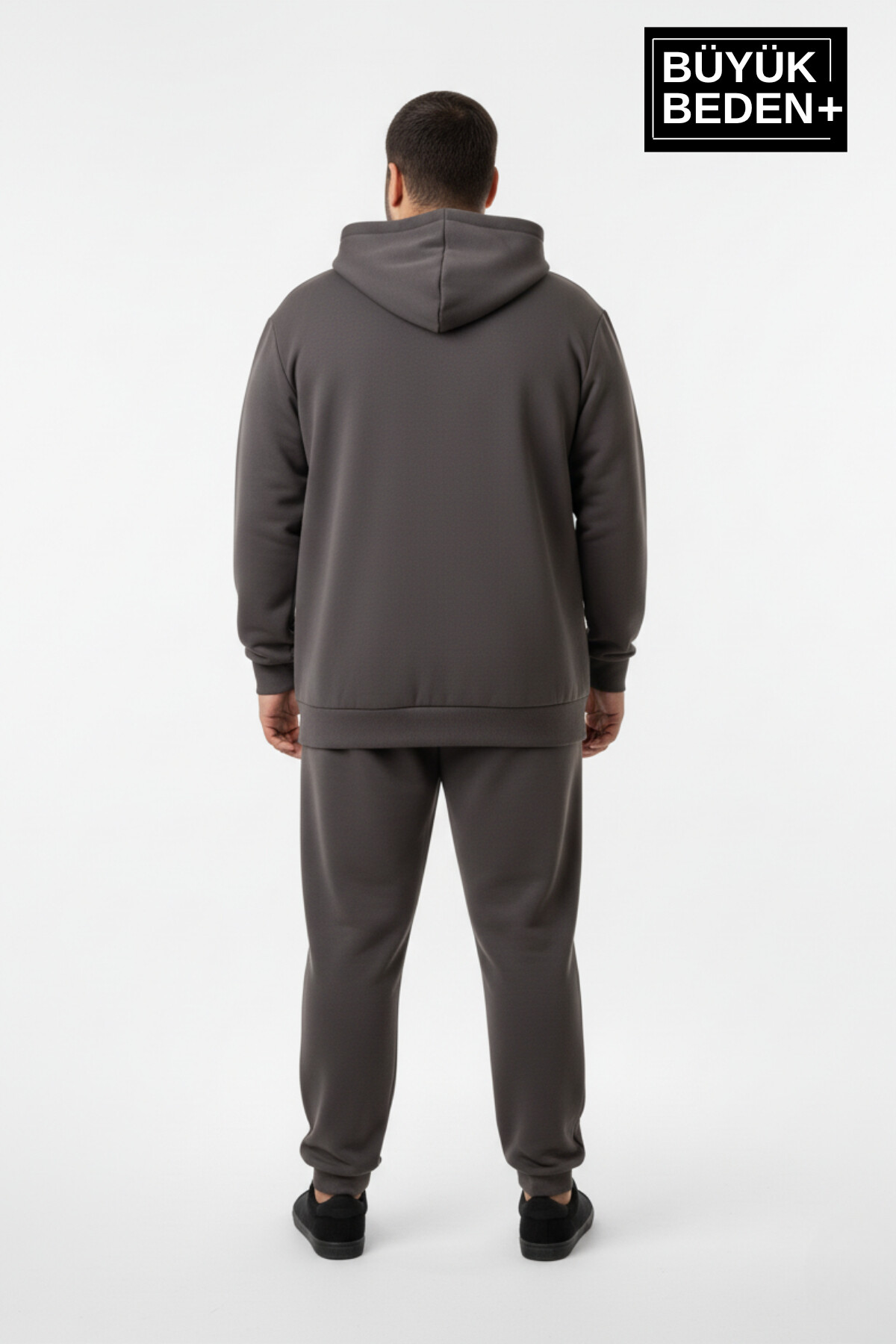 Erkek Büyük Beden Fermuarlı Kapüşonlu Unified Baskılı ince Sweatshirt Hırka SPR26BHR924
