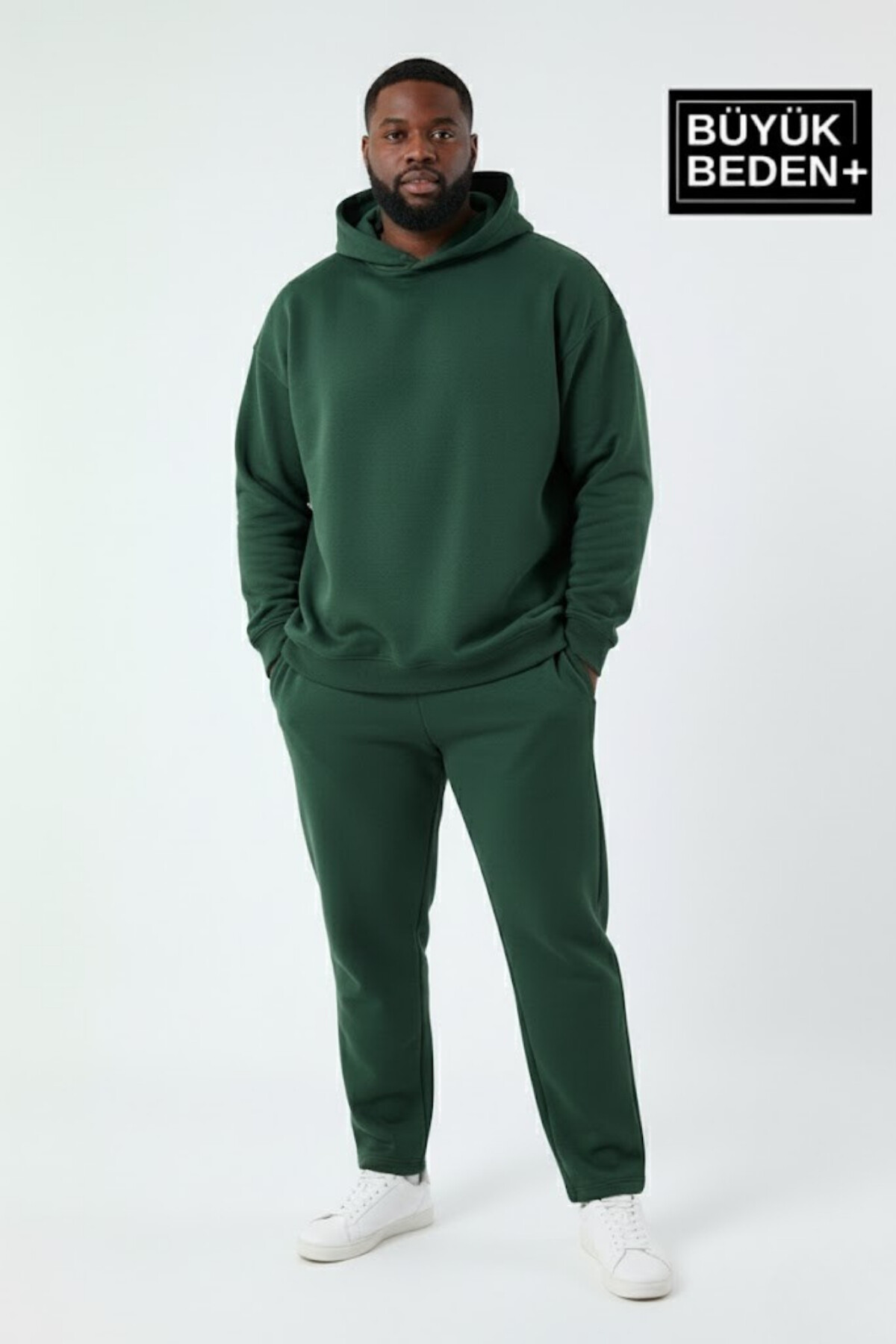 Erkek Büyük Beden Kapşonlu ince Sweatshirt SPR24BSW57