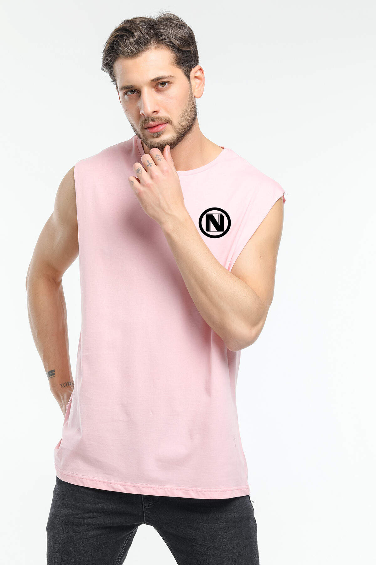 Erkek Kolsuz Bisiklet Yaka N Baskılı Regular Tshırt SPR25AT942