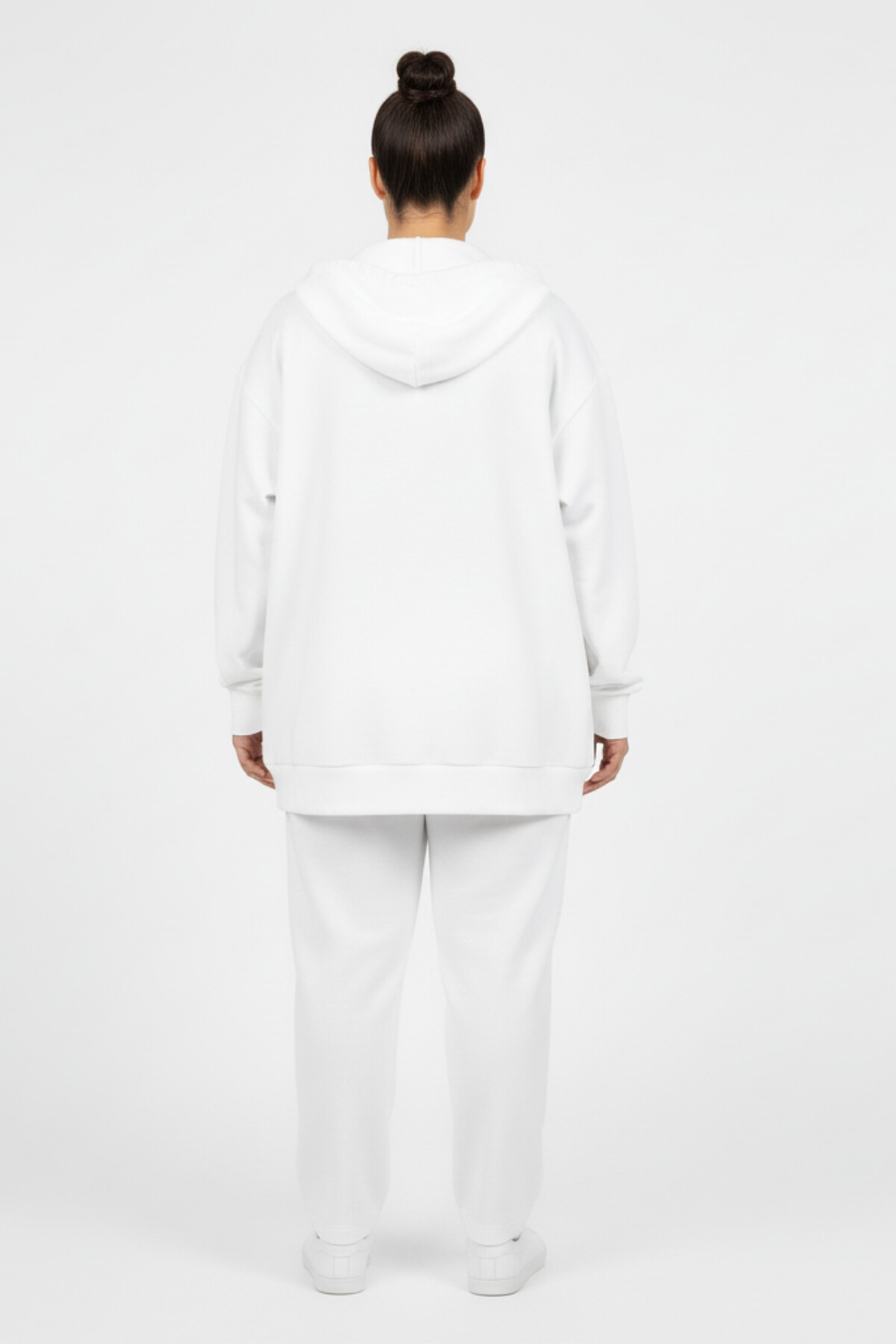 Kadın Büyük Beden Fermuarlı Kapüşonlu Chef Baskılı ince Sweatshirt Hırka - Rahat Kalıp SPR26BHRK921