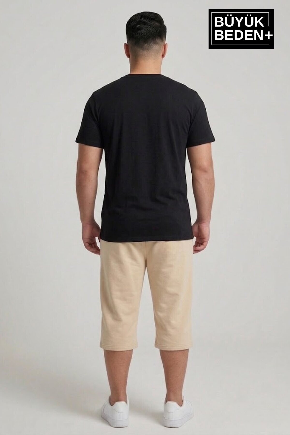 Büyük Beden Erkek 3XL-6XL Rahat Kalıp Cepli Brooklyn 1970 Baskılı Penye Kapri  Şort SPR26BSR591-03