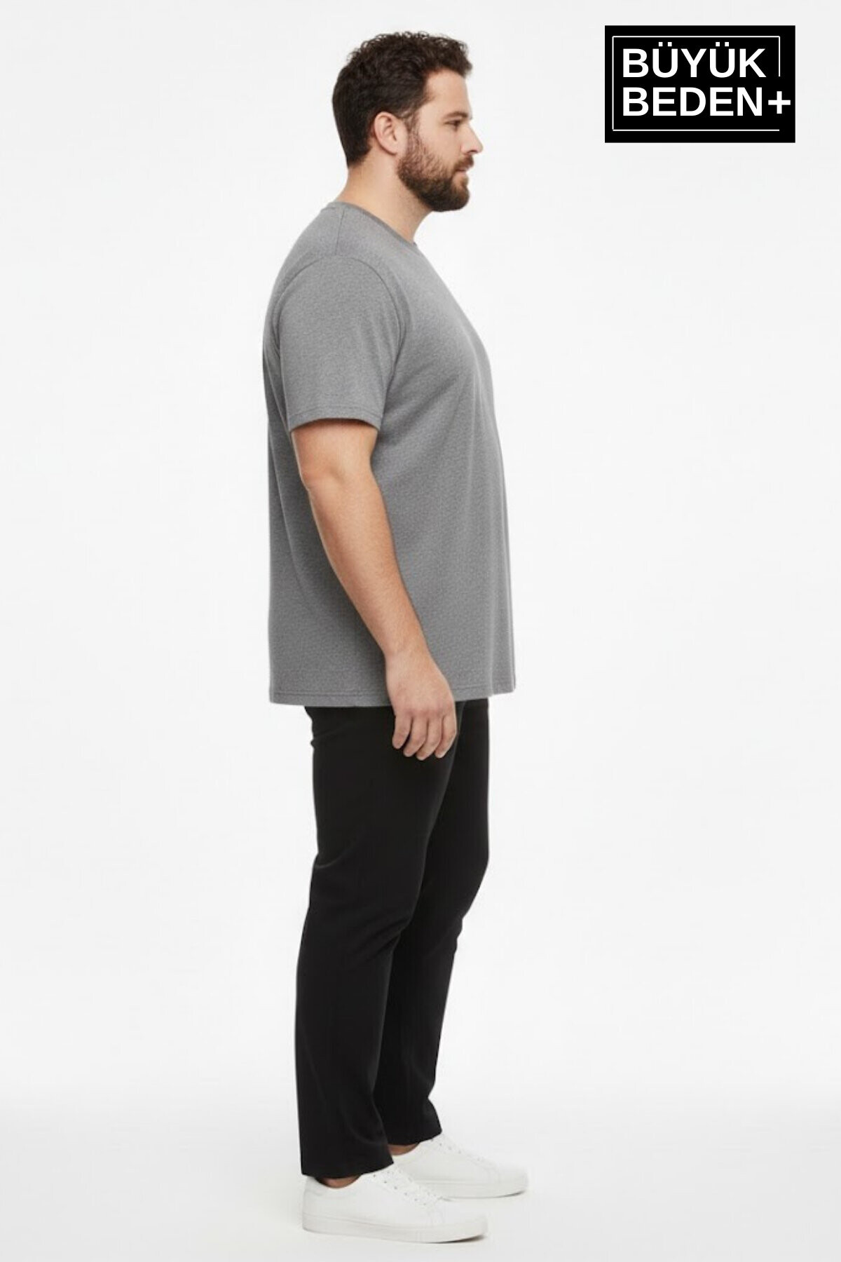 Büyük Beden Erkek Regular Kalıp Basic Tişört – Pamuklu Düz T-Shirt 3XL-6XL SPR26BTS510