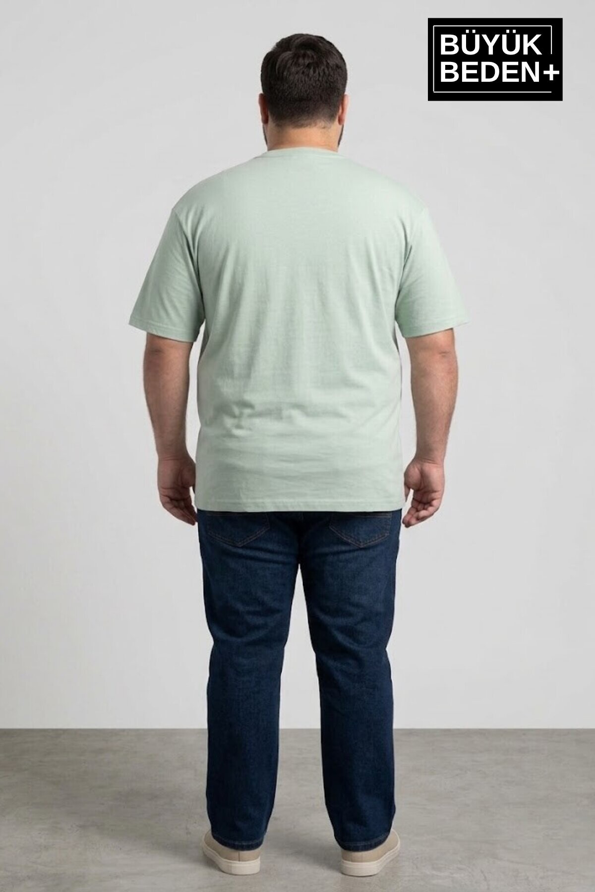 Büyük Beden Erkek Regular Kalıp Basic Tişört – Pamuklu Düz T-Shirt 3XL-6XL SPR26BTS510