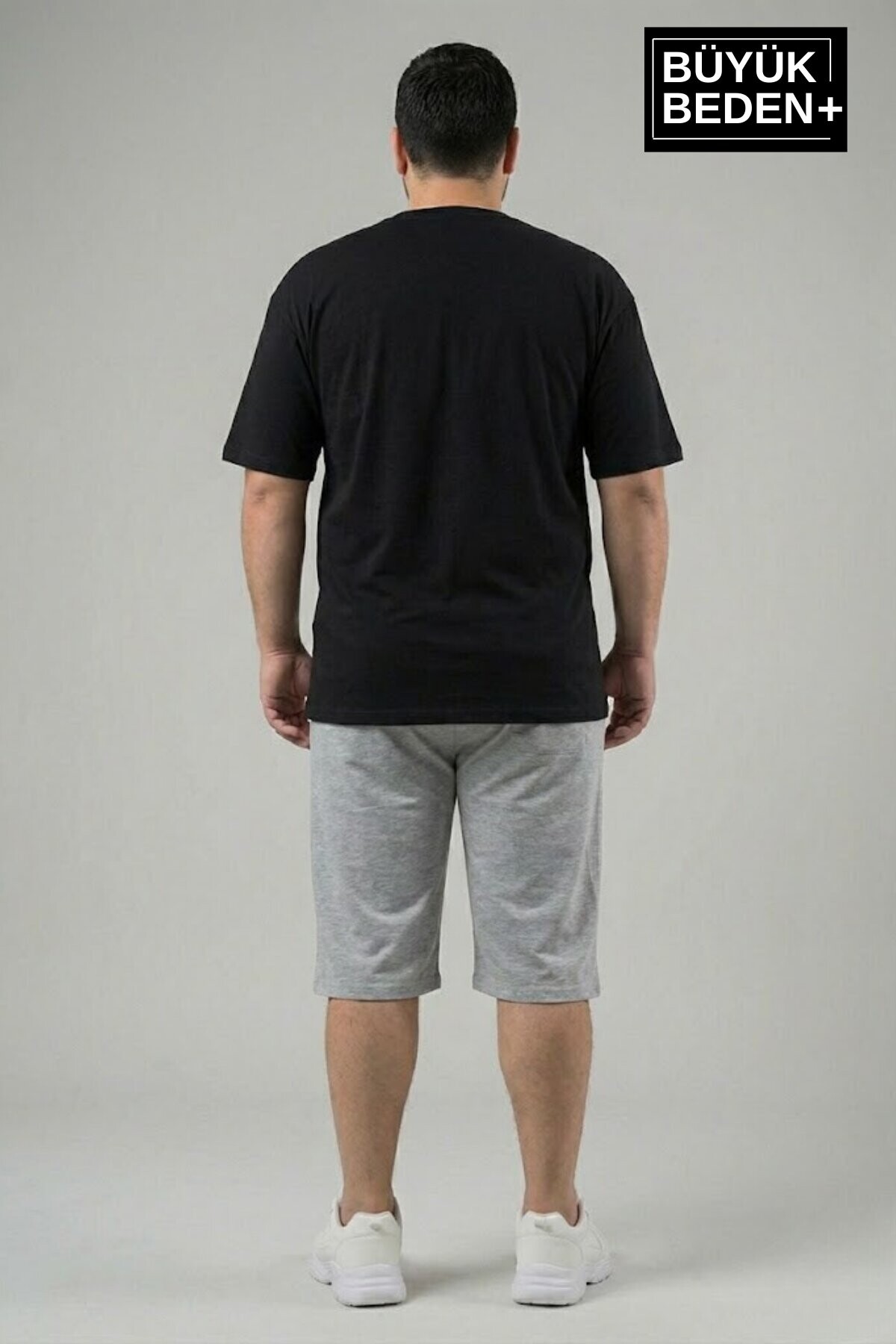 Büyük Beden Erkek N Baskılı Şort Rahat Kalıp Basic Penye 3XL-6XL SPR26BSR591-19