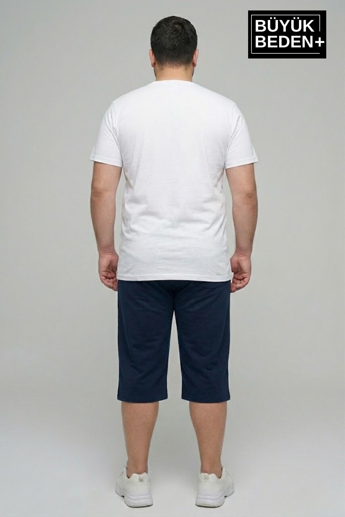 Büyük Beden Erkek N Baskılı Şort Rahat Kalıp Basic Penye 3XL-6XL SPR26BSR591-19