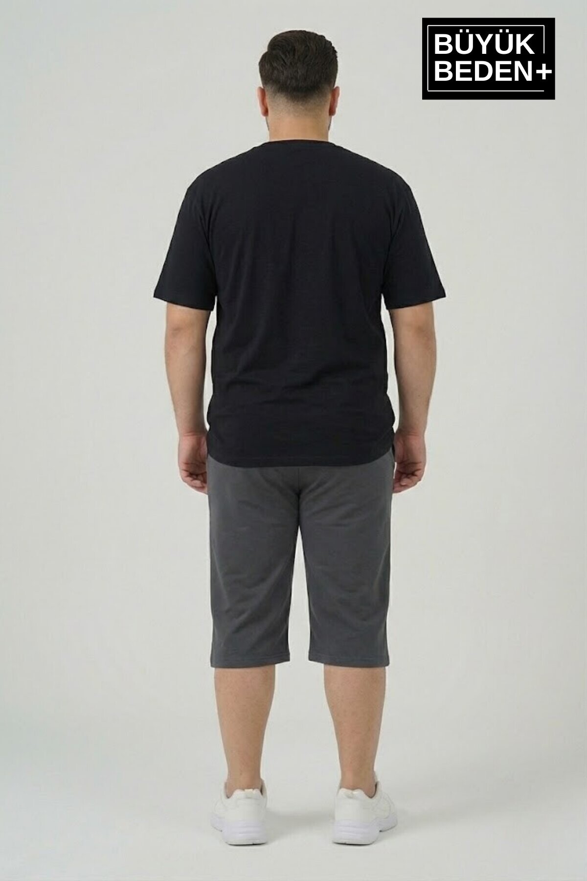 Büyük Beden Erkek N Baskılı Şort Rahat Kalıp Basic Penye 3XL-6XL SPR26BSR591-19