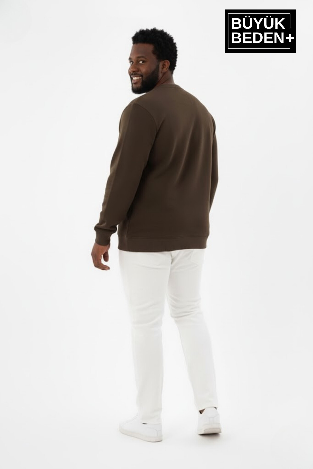 Erkek Büyük Beden Yelken Baskılı Bisiklet Yaka ince Sweatshirt SPR26BSW956-11