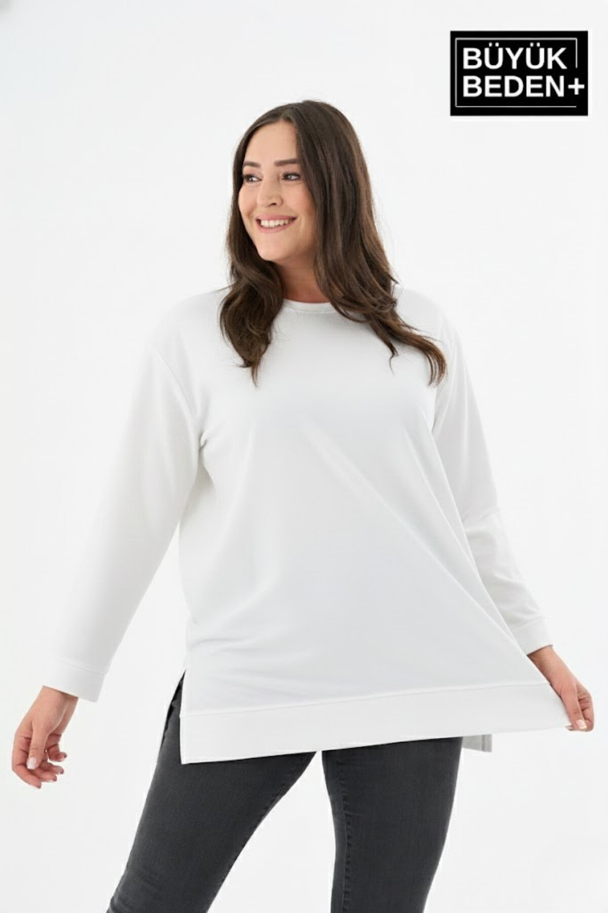 Kadın  Büyük Beden 3lü Set ince Sweatshırt Tunik SPR26BTK990+3