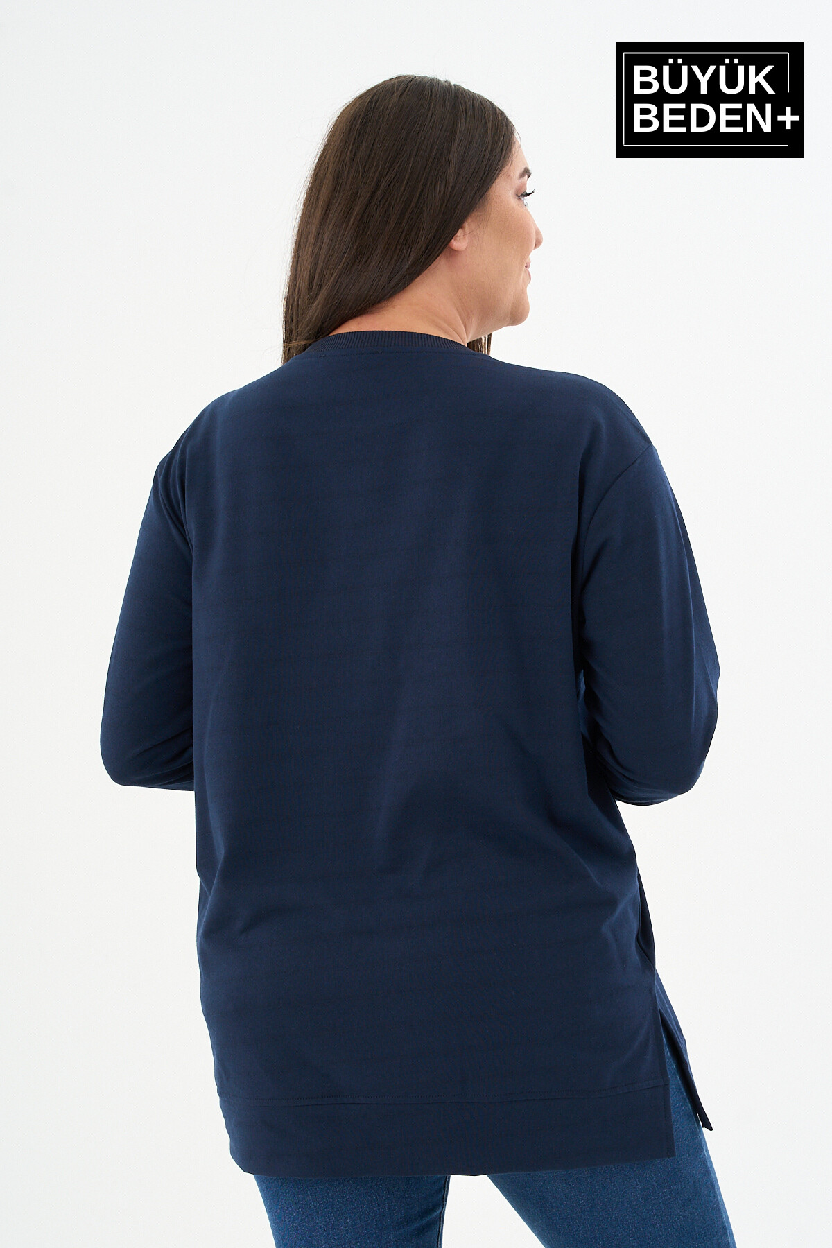 Kadın Tunik Büyük Beden Capri Island Baskılı ince Sweatshırt SPR26BTK990-1