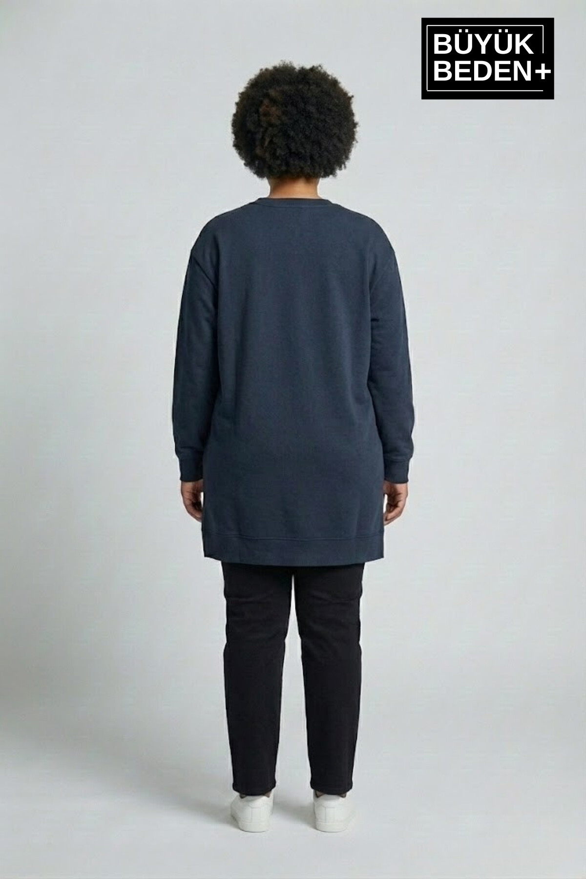 Kadın Tunik Büyük Beden Capri Island Baskılı ince Sweatshırt SPR26BTK990-1
