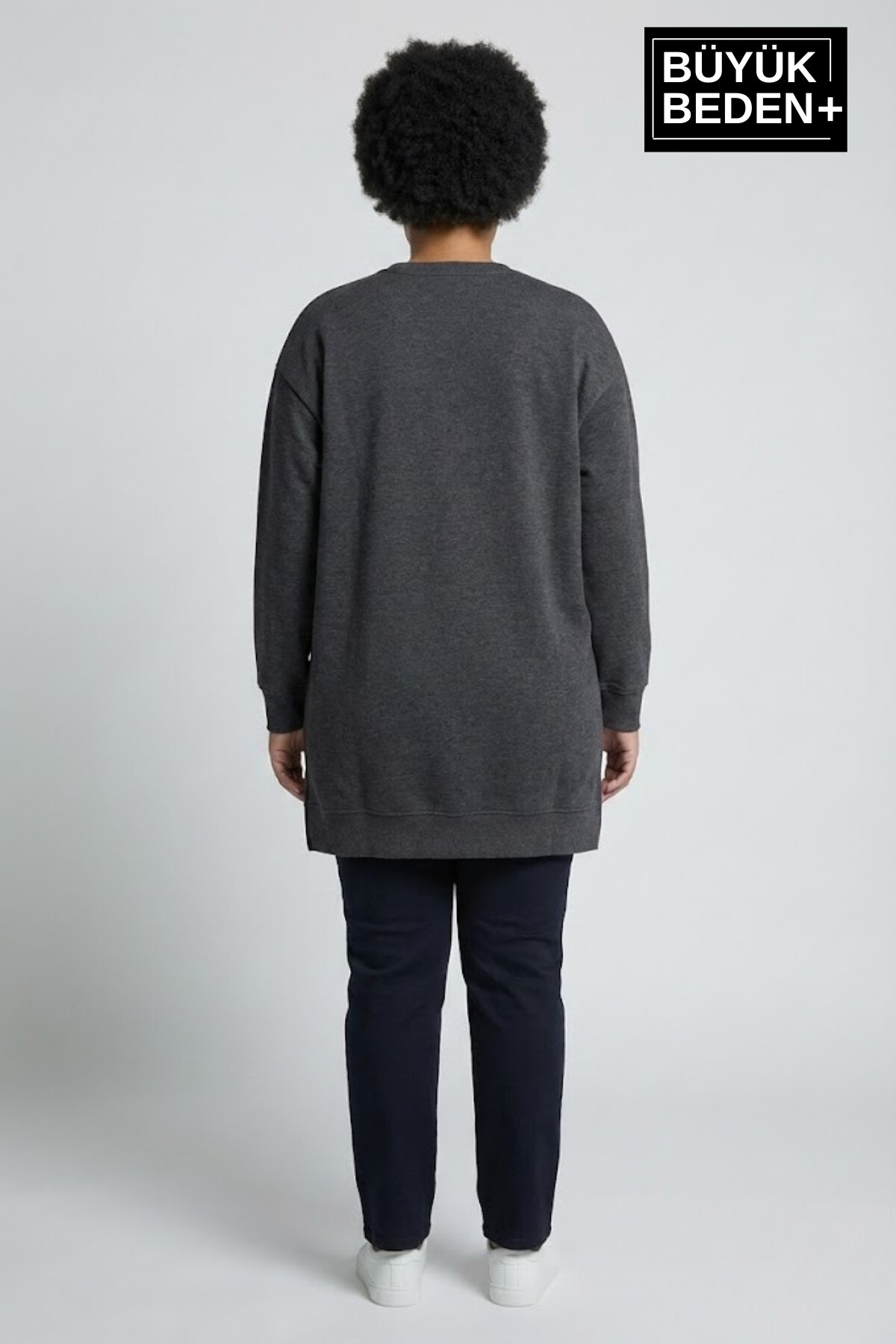 Kadın Tunik Büyük Beden NY NEWYORK Baskılı ince Sweatshırt SPR26BTK990-1