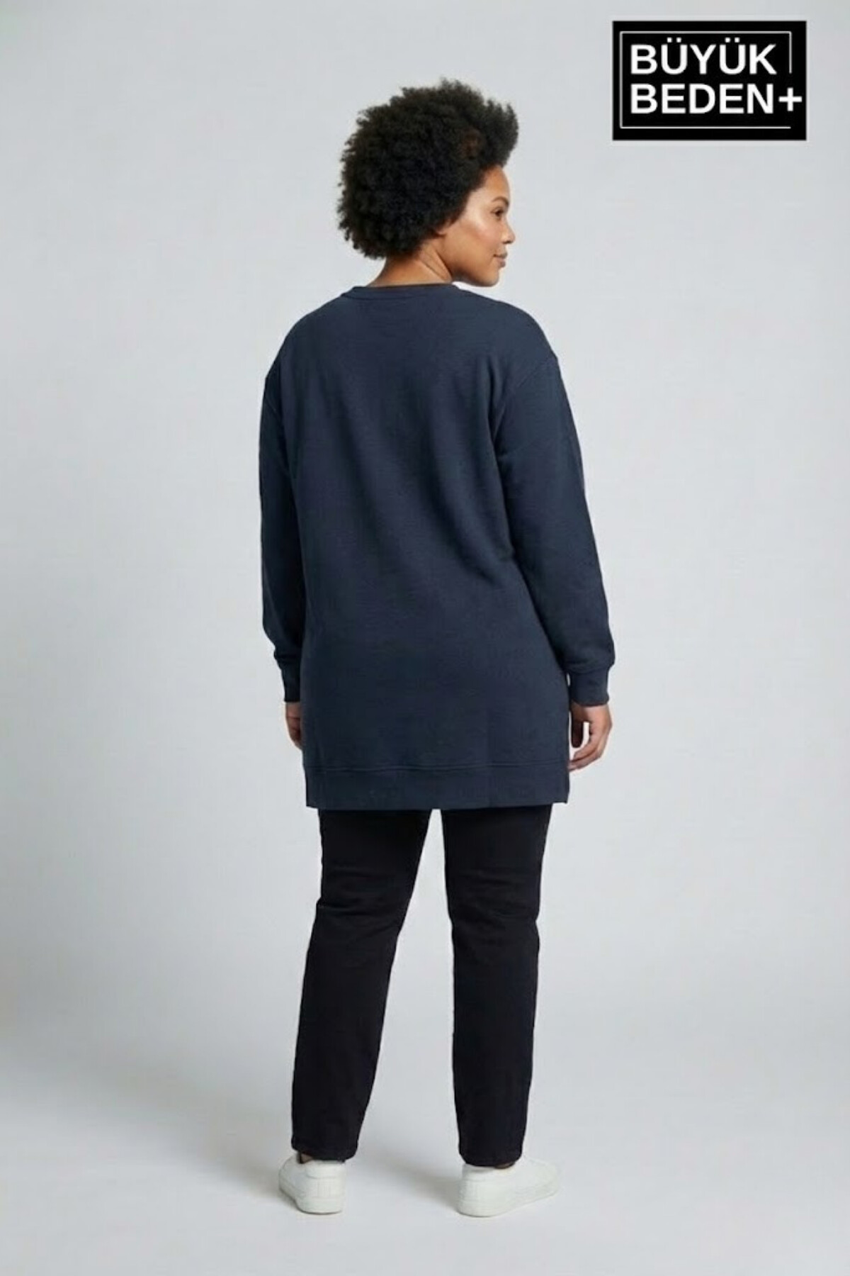 Kadın Tunik Büyük Beden NY NEWYORK Baskılı ince Sweatshırt SPR26BTK990-1