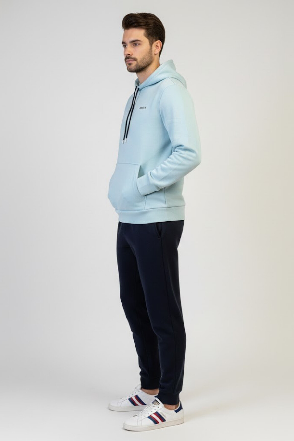Süperlife Kapşonlu Uzun Kollu Baskılı Dar Kalıp İnce Erkek Sweatshirt SPR 2019K61