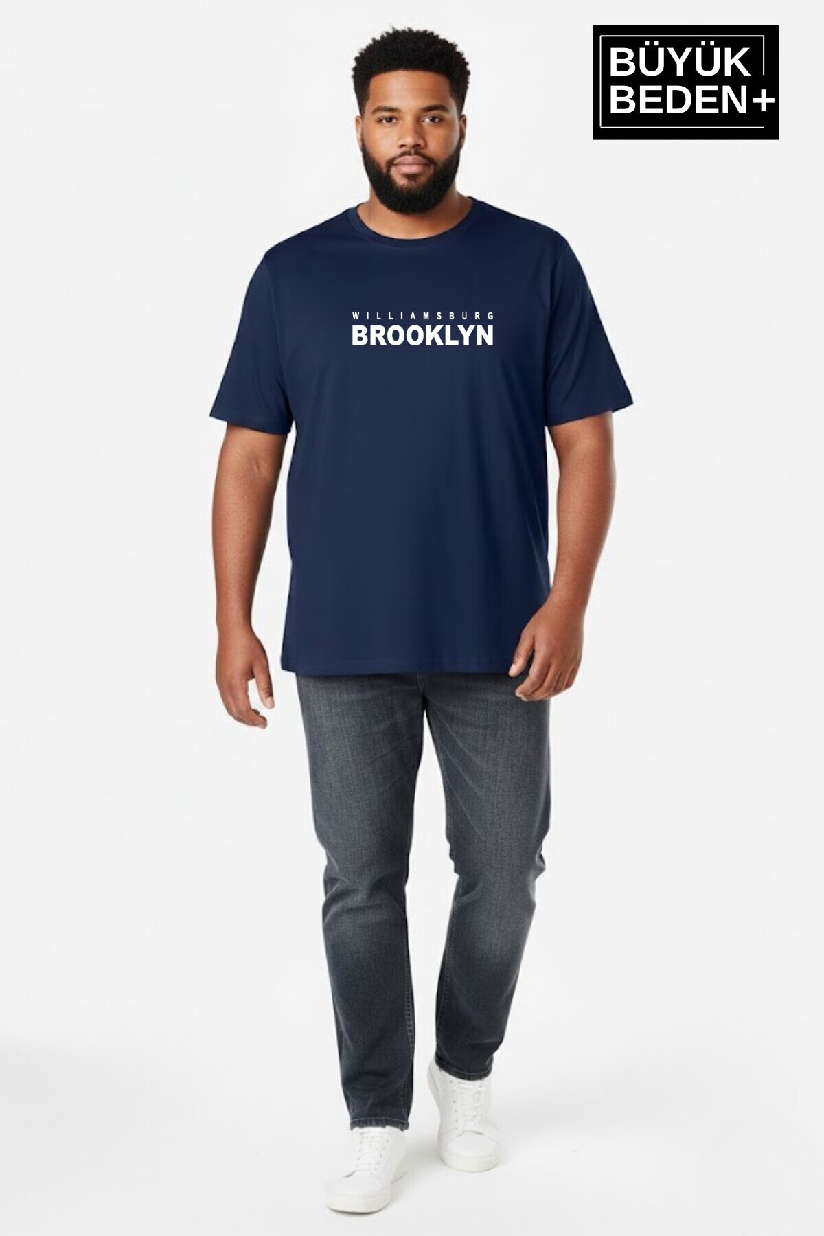 Erkek Büyük Beden Willamsburg Brooklyn Baskılı 3xl-6xl Bisiklet Yaka Tshırt SPR26BTS510-16