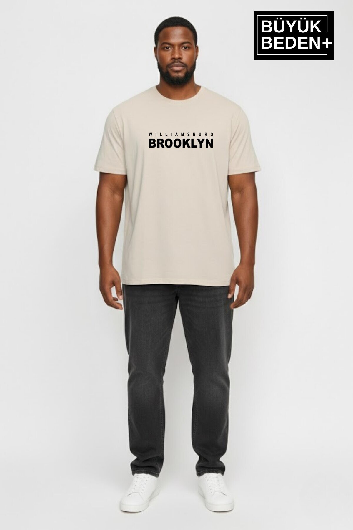 Erkek Büyük Beden Willamsburg Brooklyn Baskılı 3xl-6xl Bisiklet Yaka Tshırt SPR26BTS510-16