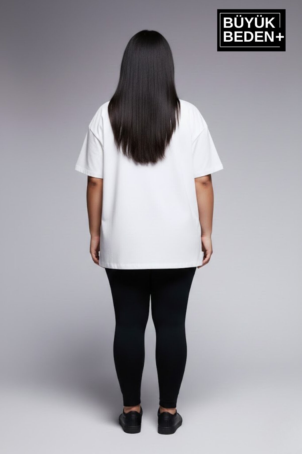 Süperlife Kadın Büyük Beden M Baskılı 3xl-6xl Bisiklet Yaka Tshırt SPR26BTSK510-12