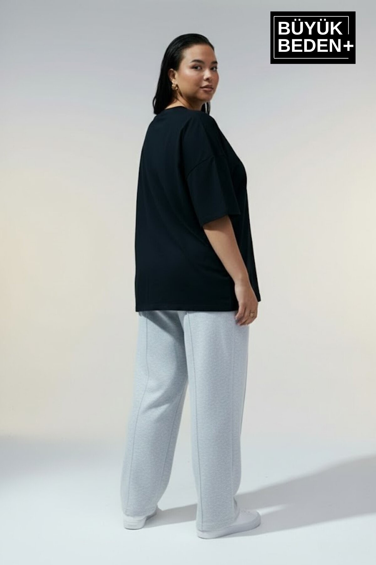 Süperlife Kadın Büyük Beden M Baskılı 3xl-6xl Bisiklet Yaka Tshırt SPR26BTSK510-12