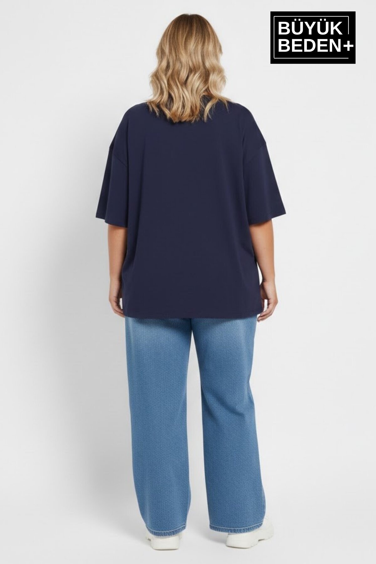 Süperlife Kadın Büyük Beden M Baskılı 3xl-6xl Bisiklet Yaka Tshırt SPR26BTSK510-12