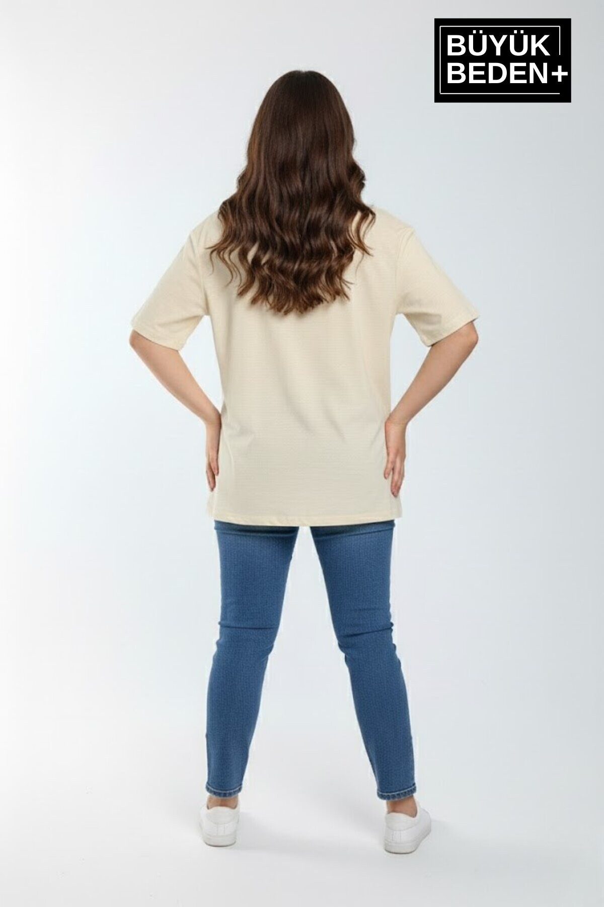 Süperlife Kadın Büyük Beden M Baskılı 3xl-6xl Bisiklet Yaka Tshırt SPR26BTSK510-12