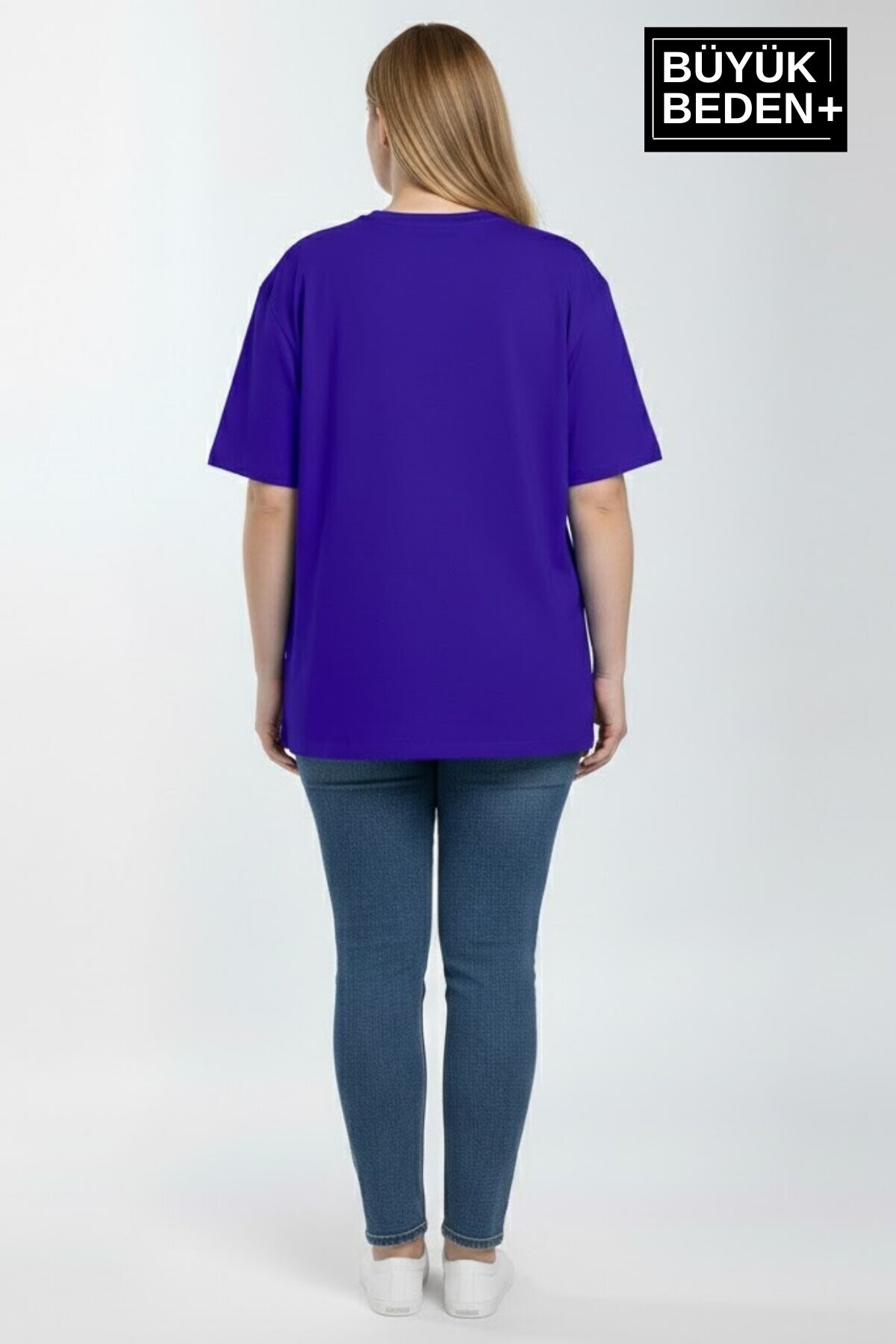 Süperlife Kadın Büyük Beden N Baskılı 3xl-6xl Bisiklet Yaka Tshırt SPR26BTSK510-19