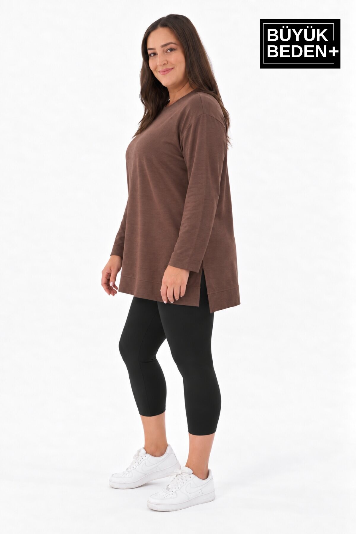 Kadın Tunik Büyük Beden ince Sweatshırt SPR26BTK990