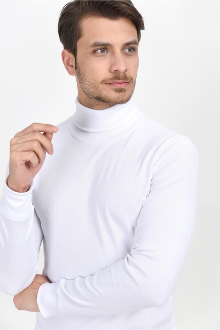 Süperlife Balıkcı Yaka Uzun Kollu Dar Kalıp İnce Erkek Sweatshirt SPR 2019K21