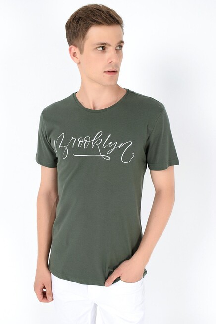 Süperlife Erkek Bisiklet Yaka Dar Kalıp Baskılı Tişort SPR 261