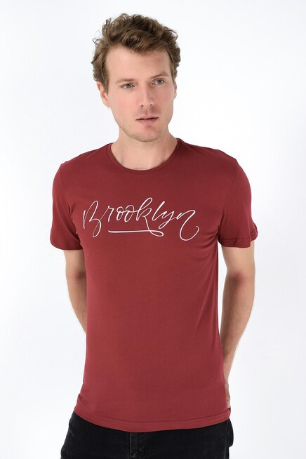 Süperlife Erkek Bisiklet Yaka Dar Kalıp Baskılı Tişort SPR 261