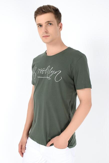 Süperlife Erkek Bisiklet Yaka Dar Kalıp Baskılı Tişort SPR 261