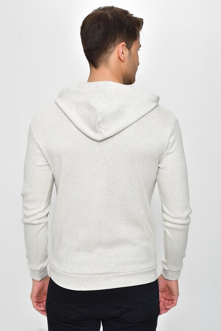 Süperlife Kapşonlu Uzun Kollu Baskılı Dar Kalıp İnce Erkek Sweatshirt 2019K26