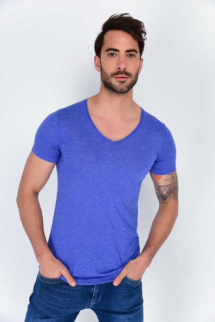 Süperlife Erkek V Yaka Dar Kalp Tişort SPR 246