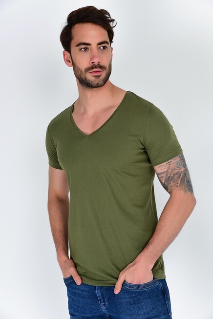 Süperlife Erkek V Yaka Dar Kalp Tişort SPR 246