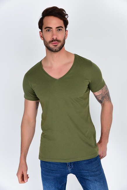Süperlife Erkek V Yaka Dar Kalp Tişort SPR 246