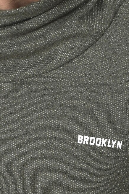 Süperlife Şal Yaka Uzun Kollu Dar Kalıp İnce Erkek Baskılı Sweatshirt SPR 2019K41