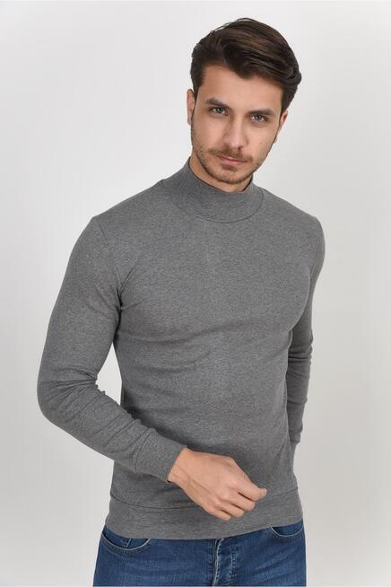 Süperlife Yarım Balıkcı Uzun Kollu Dar Kalıp İnce Erkek Sweatshirt SPR 2019K20