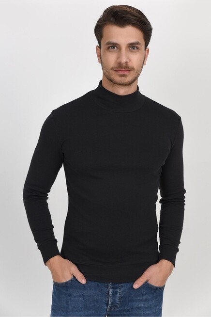 Süperlife Yarım Balıkcı Uzun Kollu Dar Kalıp İnce Erkek Sweatshirt SPR 2019K20