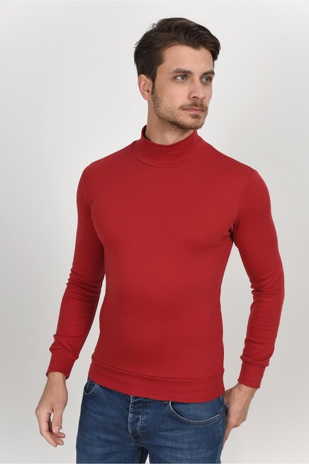 Süperlife Yarım Balıkcı Uzun Kollu Dar Kalıp İnce Erkek Sweatshirt SPR 2019K20