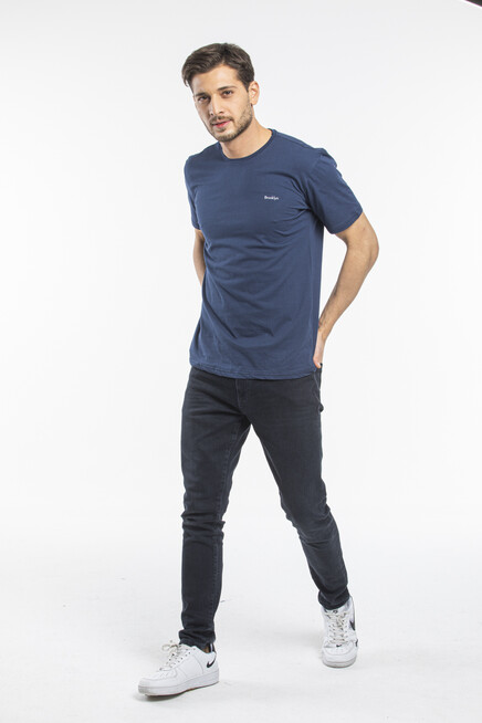 Süperlife Erkek Bisiklet Yaka Dar Kalıp Brooklyn Baskılı Tişort  SPR 266