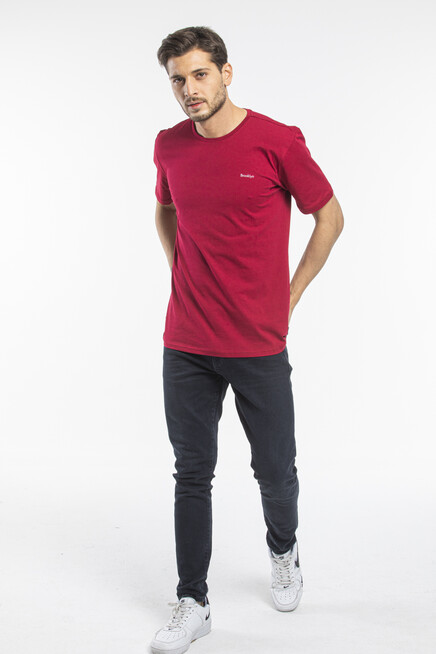 Süperlife Erkek Bisiklet Yaka Dar Kalıp Brooklyn Baskılı Tişort  SPR 266