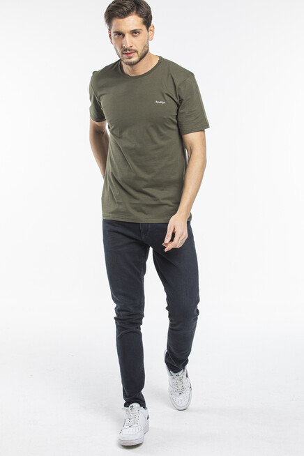 Süperlife Erkek Bisiklet Yaka Dar Kalıp Brooklyn Baskılı Tişort  SPR 266