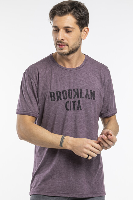 Süperlife Erkek Bisiklet yaka Brooklyn City Baskılı Tişort SPR 253