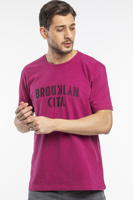 Süperlife Erkek Bisiklet yaka Brooklyn City Baskılı Tişort SPR 253