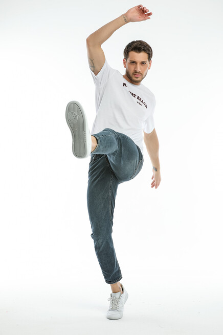 Süperlife Erkek Bisiklet Yaka Baskılı Slim Fit Tişort SPR21Y26