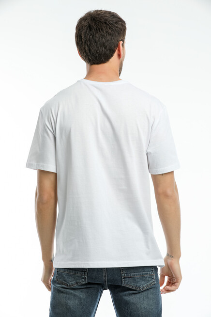 Süperlife Erkek Bisiklet Yaka Baskılı Slim Fit Tişort SPR21Y26