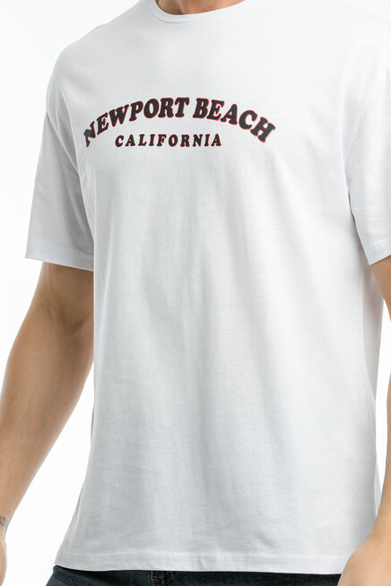 Süperlife Erkek Bisiklet Yaka Baskılı Slim Fit Tişort SPR21Y26