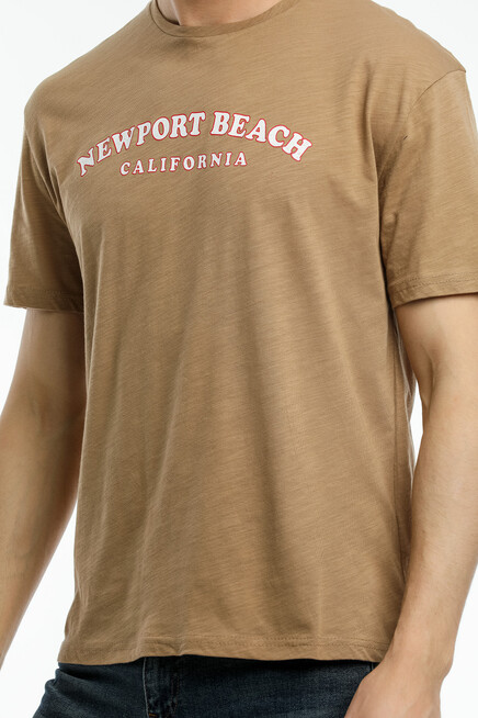 Süperlife Erkek Bisiklet Yaka Baskılı Slim Fit Tişort SPR21Y26