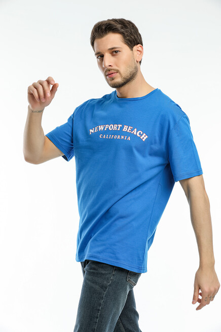 Süperlife Erkek Bisiklet Yaka Baskılı Slim Fit Tişort SPR21Y26