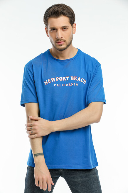 Süperlife Erkek Bisiklet Yaka Baskılı Slim Fit Tişort SPR21Y26